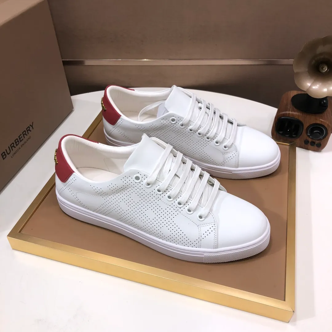 Men's shoes 💰480💰 [Burberry] (cowhide lining) classic low-top sneakers｜Imported cowhide with classic plaid fabric｜Cowhide lining｜Original outsole｜Fine workmanship and comfortable to wear Size: 38-44 (customized at 45)